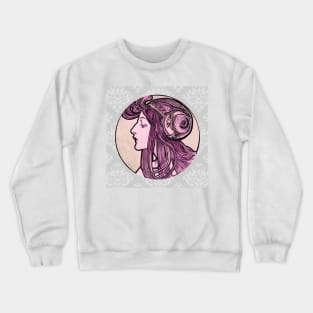 Vintage Twenties Girl - Alphonse Mucha Crewneck Sweatshirt